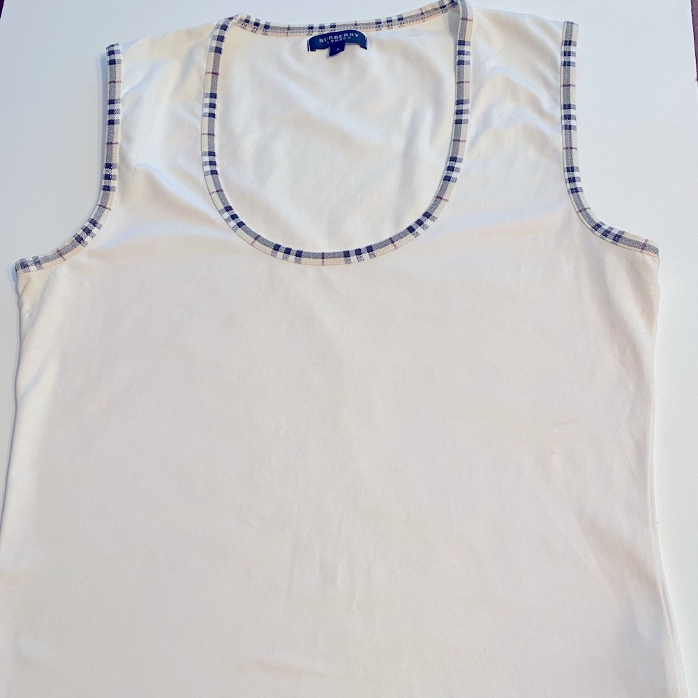 Burberry London nova check tank in ivory SZ L